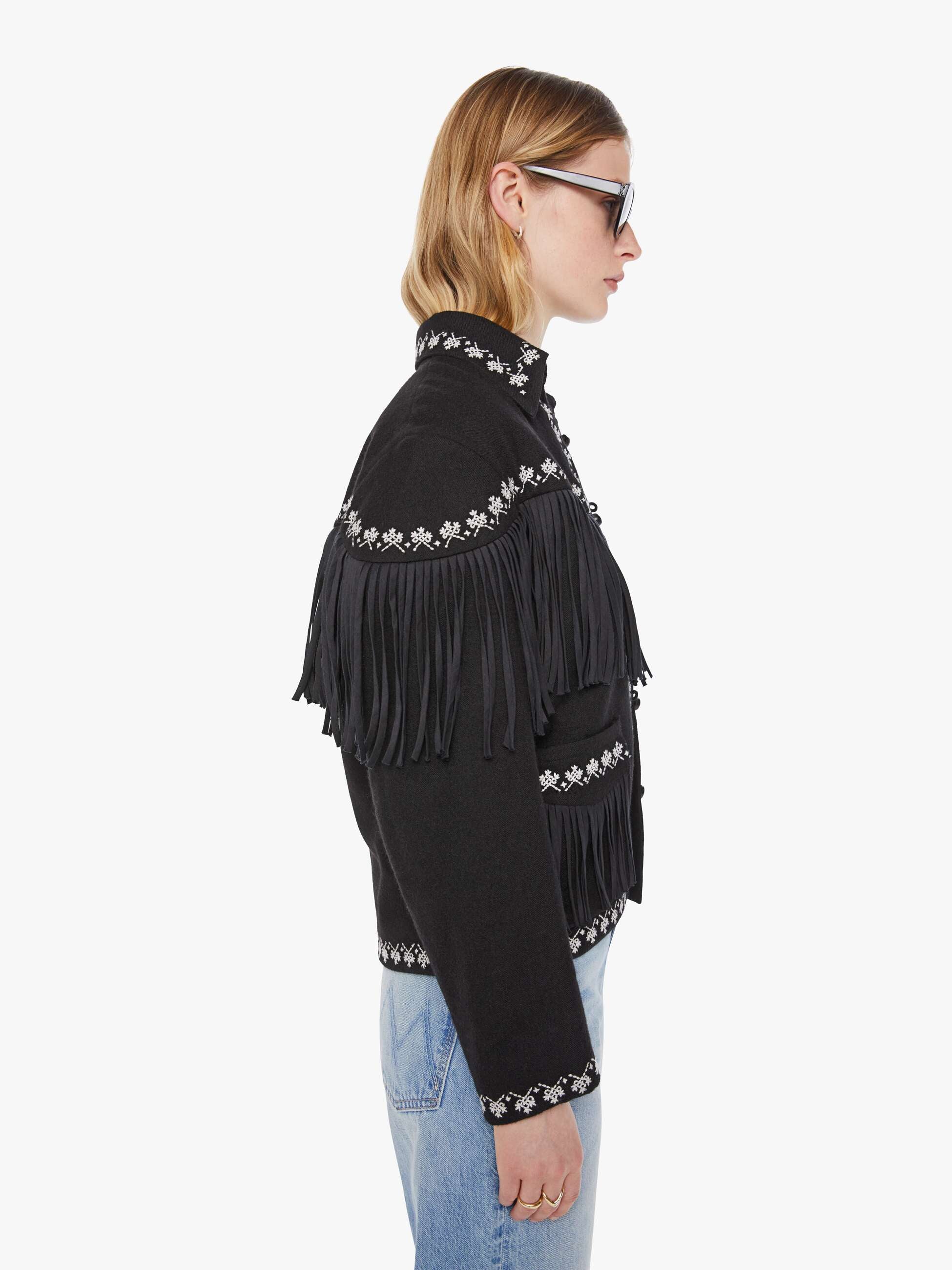 Alix of Bohemia Jude Fringe Jacket - Raven - Image 3