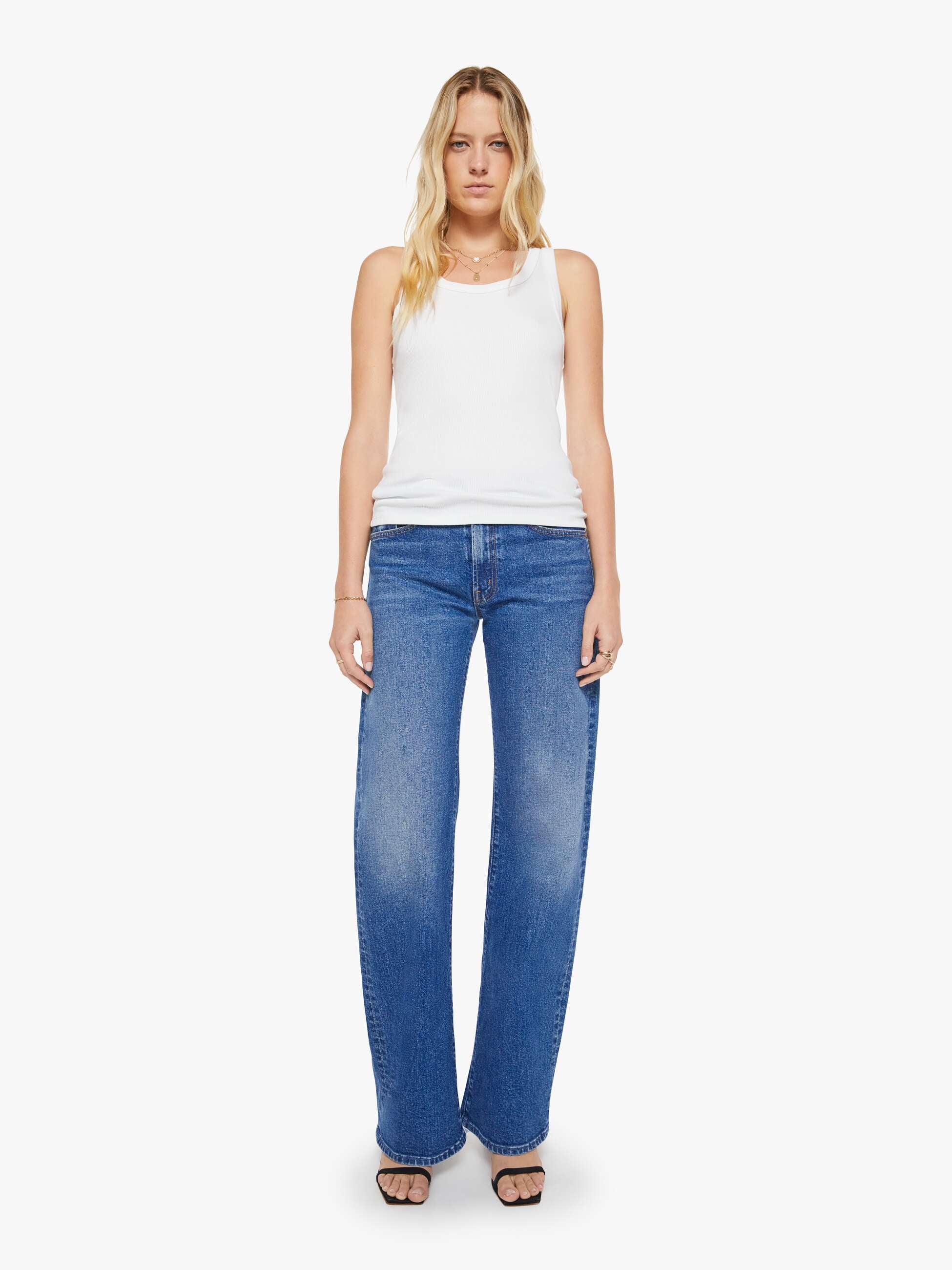 SPRWMN Rib Fitted Scooped Tank - White - Image 5